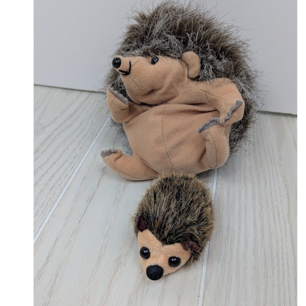 Determined Productions Hedgehog Plush Reversible ball Brown Vintage 1992 +baby